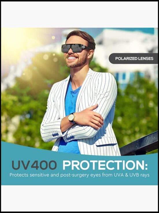 UV400 Polarized Flip-Up Sunglasses for LASIK Recovery main image 4